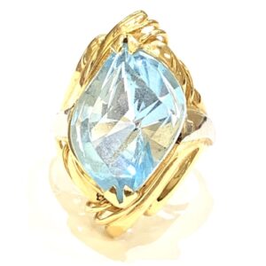 Pt900/K20 アクアマリンリング