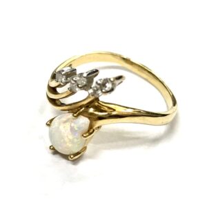 18KT オパール メレダイヤ リング