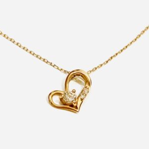 K18(18金) 0.1ctメレダイヤ付きネックレス