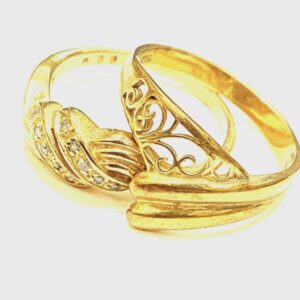 K18 メレダイヤ付き デザインリング