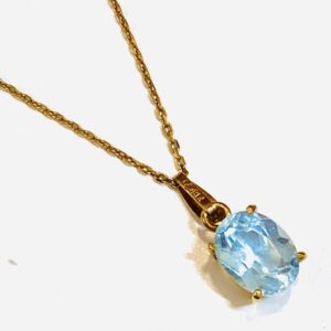 K18アクアマリントップネックレス