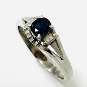 Pt850スピネル0.45ct＆メレダイヤ0.07ct付リング