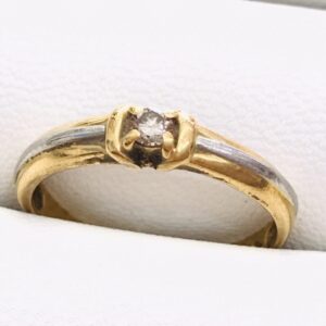 K18Pt900 0.02ctメレダイヤ付き 指輪