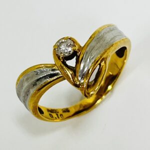 K18Pt900メレ付リング