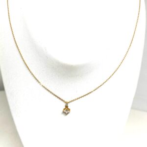 K18ダイヤ0.234ctメレ付ネックレス