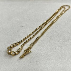 K18 18金 ダイヤ付きネックレス
