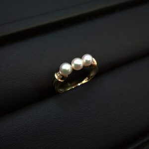 K18 パール付きリング