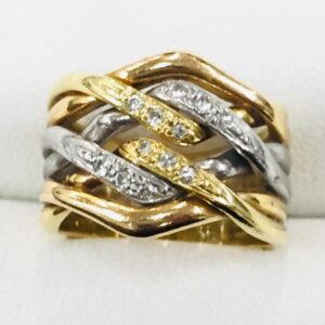 K18/Pt850 メレ0.7ct リング 指輪 ジュエリー