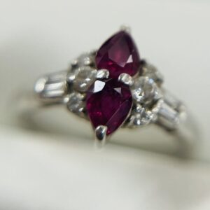 Pt900 リング 指輪 ルビー1.01ct メレ0.30ct