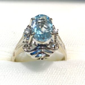 K14WG アクアマリン付きリング