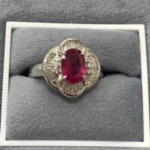 Pt900　ルビーダイヤリング