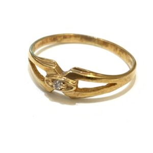 K18 0.015ct メレダイヤ付きリング