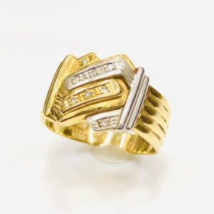 K18/Pt900 メレダイヤ0.08ct付 リング