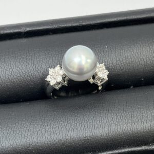 Pt900 パール メレダイヤ付リング