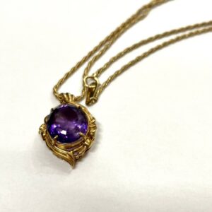 K18 / 18金 アメジスト付きネックレス