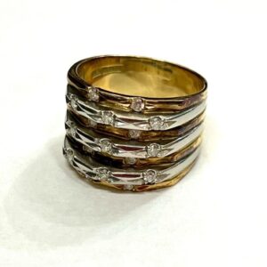 K18 Pt900 メレダイヤ リング