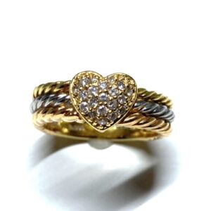 K18ベースPt900メレ付リング