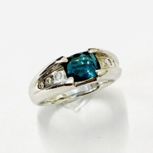 Pt900 1.09ctトルマリン＆0.09ctメレダイヤ付きリング