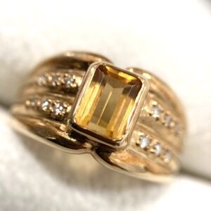 K18 リング ジュエリー シトリン2ct メレ0.12ct