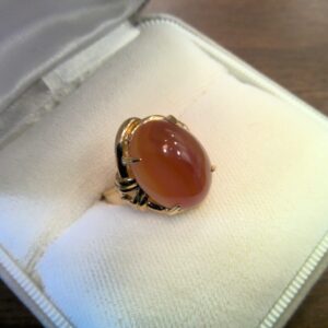 K18 琥珀付き リング