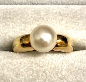 K18 パール付きリング