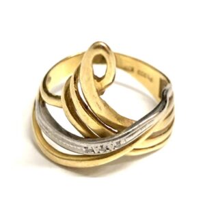 K18 Pt900 18金 プラチナ ダイヤ リング