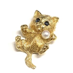 K18 18金 キャット 猫 ネックレス トップ