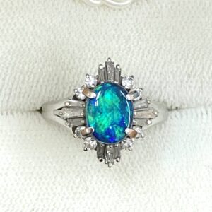 Pt900 プラチナ900 ブラックオパール リング