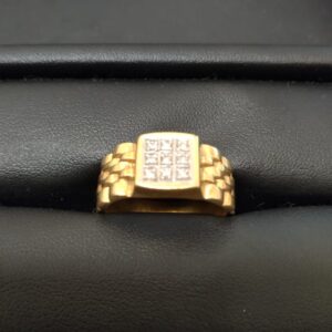 K18 Pt900 コンビ リング　メレダイヤ