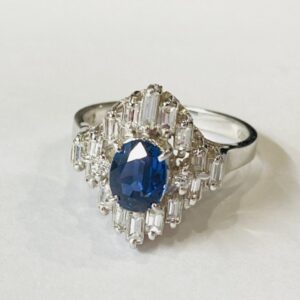 K14WG　リング　サファイア　メレダイヤ