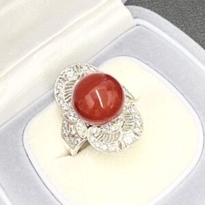 Pt900 サンゴ15ct リング