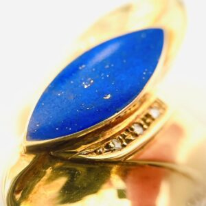 K18 リング ラピスラズリ1.5ct メレダイヤ0.03ct