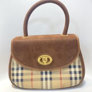 Burberrys バーバリー スエード ノバチェック ハンドバッグ