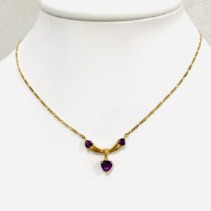 K18 アメシスト2.5ct＆メレダイヤ0.3ct付ネックレス