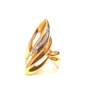 K18/Pt900 デザインリング