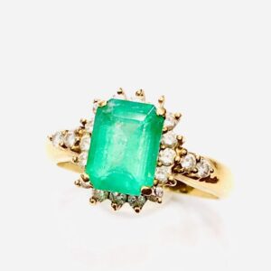 K18 エメラルド1.45ct メレダイヤ0.32ct リング