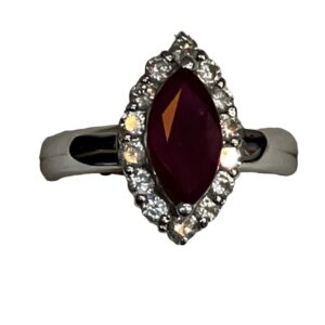 Pt900 ルビー メレダイヤ リング