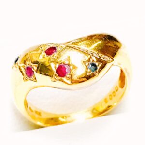 K18 0.03ct ルビー サファイア リング