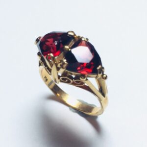 K18/18金 ガーネット付き リング 1.1ct