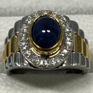 K18Pt900リング サファイア2.9ct メデダイヤ0.2ct
