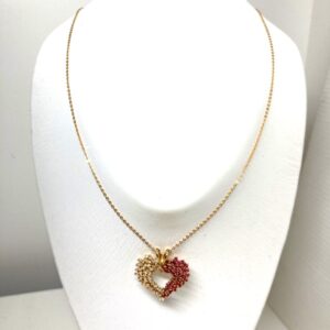 K18ルビー、メレダイヤ付ネックレス