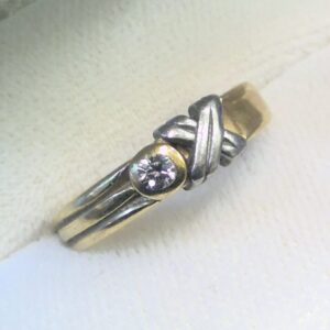 Pt900ベース K18ダイヤ付きリング