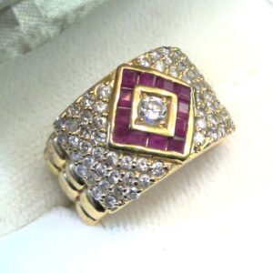 K18 メレダイヤ ルビー付き リング