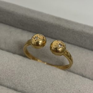 K18 メレダイヤ付きリング