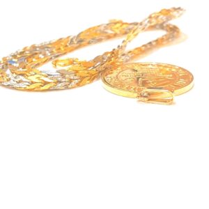 K18 コイントップ ハーフコンビ ネックレス