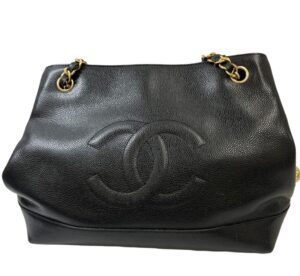 CHANEL チェーンショルダー トートバッグ キャビアスキン