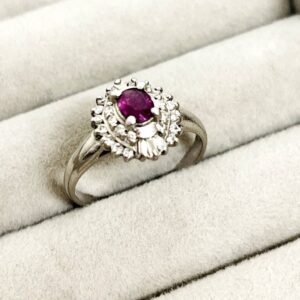 Pt900ルビーメレダイヤリング