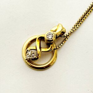 K18メレダイヤ付きネックレス