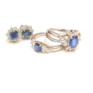 Pt900 サファイヤ リング ピアス