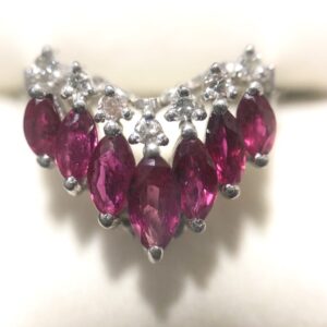 Pt900 ルビー メレダイヤモンド リング
